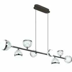 Luminaires Globo Lighting Suspension Globo UNTSY LED Titane, 8 lumières, Télécommandes* Suspensions