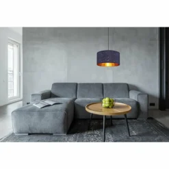 Lampes En Tissu-Luminaires Globo Lighting Suspension Globo URBAN Noir, 1 lumière