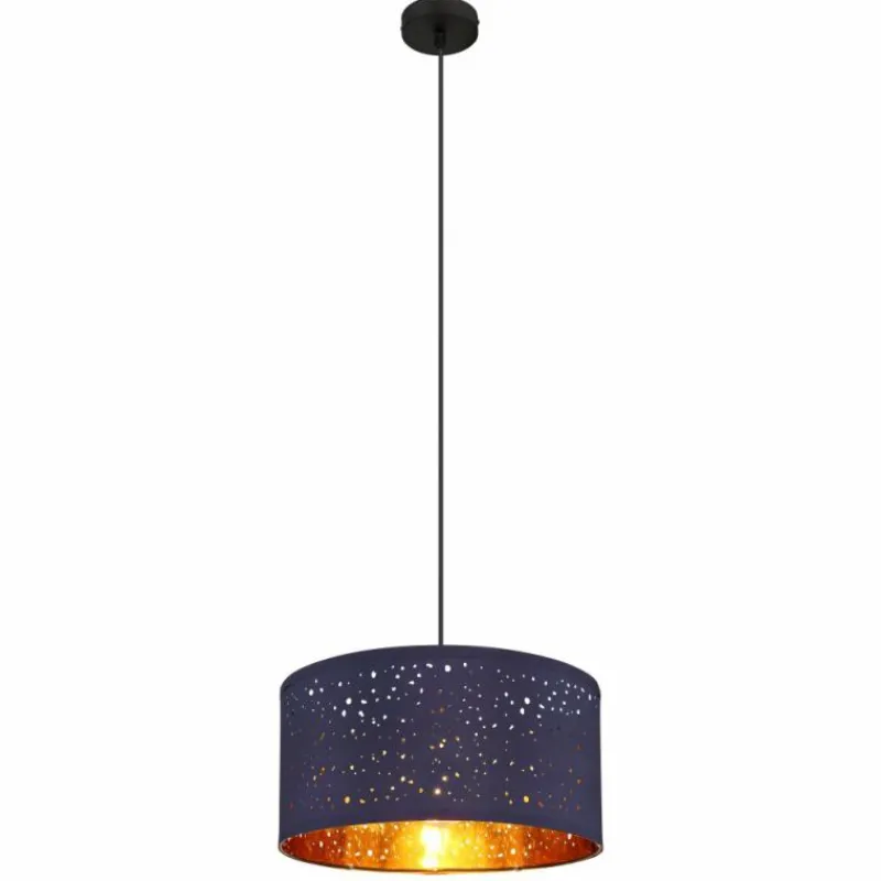 Lampes En Tissu-Luminaires Globo Lighting Suspension Globo URBAN Noir, 1 lumière