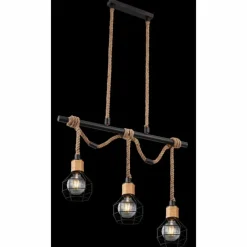 Luminaires Globo Lighting Suspension Globo VALERIE Brun, Noir, 3 lumières* Suspensions