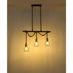 Luminaires Globo Lighting Suspension Globo VALERIE Brun, Noir, 3 lumières* Suspensions