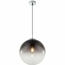 Suspension Verre Fumé-Luminaires Globo Lighting Suspension Globo VARUS Nickel mat, 1 lumière
