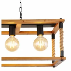 Style Boho-Chic-Luminaires Globo Lighting Suspension Globo VERNON Brun, Écru, Noir, 4 lumières