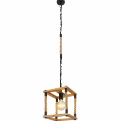 Style Boho-Chic-Luminaires Globo Lighting Suspension Globo VERNON Brun, Écru, Noir, 1 lumière