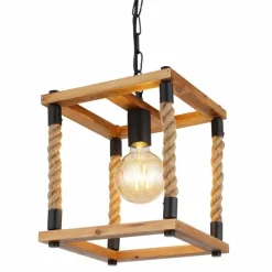 Style Boho-Chic-Luminaires Globo Lighting Suspension Globo VERNON Brun, Écru, Noir, 1 lumière