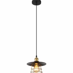 Luminaires Rustiques-Luminaires Globo Lighting Suspension Globo VIEJO Noir, 1 lumière