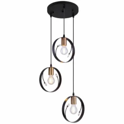 Luminaires Globo Lighting Suspension Globo VIGO Noir, 3 lumières* Suspensions