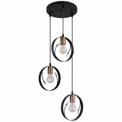 Luminaires Globo Lighting Suspension Globo VIGO Noir, 3 lumières* Suspensions