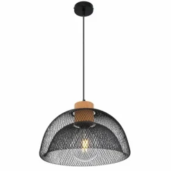 Luminaires Rustiques-Luminaires Globo Lighting Suspension Globo VITIANO Brun, Noir, 1 lumière