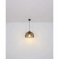 Luminaires Rustiques-Luminaires Globo Lighting Suspension Globo VITIANO Brun, Noir, 1 lumière