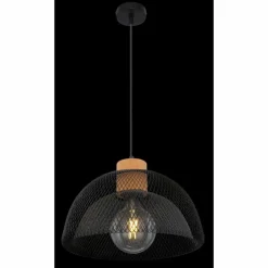 Luminaires Rustiques-Luminaires Globo Lighting Suspension Globo VITIANO Brun, Noir, 1 lumière