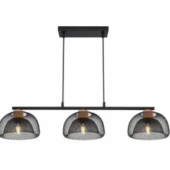 Luminaires Rustiques-Luminaires Globo Lighting Suspension Globo VITIANO Brun, Noir, 3 lumières