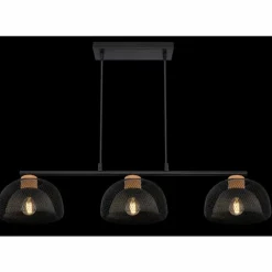 Luminaires Rustiques-Luminaires Globo Lighting Suspension Globo VITIANO Brun, Noir, 3 lumières