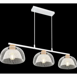 Luminaires Rustiques-Luminaires Globo Lighting Suspension Globo VITIANO Brun, Blanc, 3 lumières
