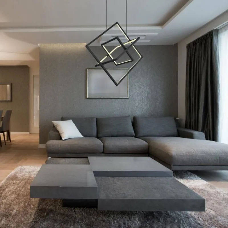 Luminaires Globo Lighting Suspension Globo WOLFHARD LED Noir, Blanc, 1 lumière, Télécommandes* Éclairage Led