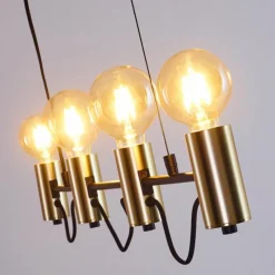 Luminaires Rustiques-hofstein Suspension Gnarp Noir doré, 4 lumières