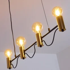 Luminaires Rustiques-hofstein Suspension Gnarp Noir doré, 4 lumières