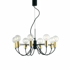 Luminaires Rustiques-Luce Design Suspension Gnarp Noir doré, 8 lumières
