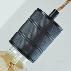 hofstein Suspension Gnitteryd Brun, Bois clair, Noir, 4 lumières