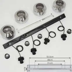 Suspension Verre Fumé-hofstein Suspension Gondim Noir, 4 lumières