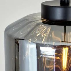 Suspension Verre Fumé-hofstein Suspension Gondim Noir, 4 lumières