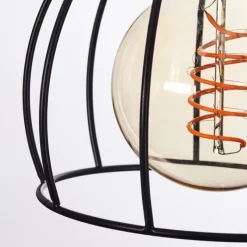 Style Boho-Chic-hofstein Suspension Gondo Bois clair, Noir, 4 lumières