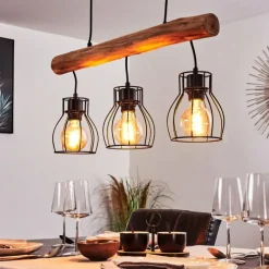 hofstein Suspension Gondo Brun, Noir, 3 lumières