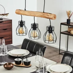 hofstein Suspension Gondo Brun, Noir, 3 lumières