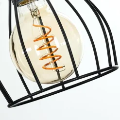 Lampes Industrielles-hofstein Suspension Gondo Brun, Noir, 5 lumières