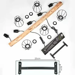 Lampes Industrielles-hofstein Suspension Gondo Brun, Noir, 5 lumières