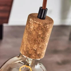 Lampes Vintages & Rétros-hofstein Suspension Gondo Brun, Rouille, 5 lumières