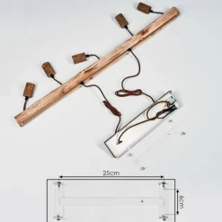 Lampes Vintages & Rétros-hofstein Suspension Gondo Brun, Rouille, 5 lumières