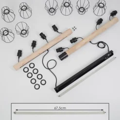 Lampes En Bois-hofstein Suspension Gondo Écru, 8 lumières