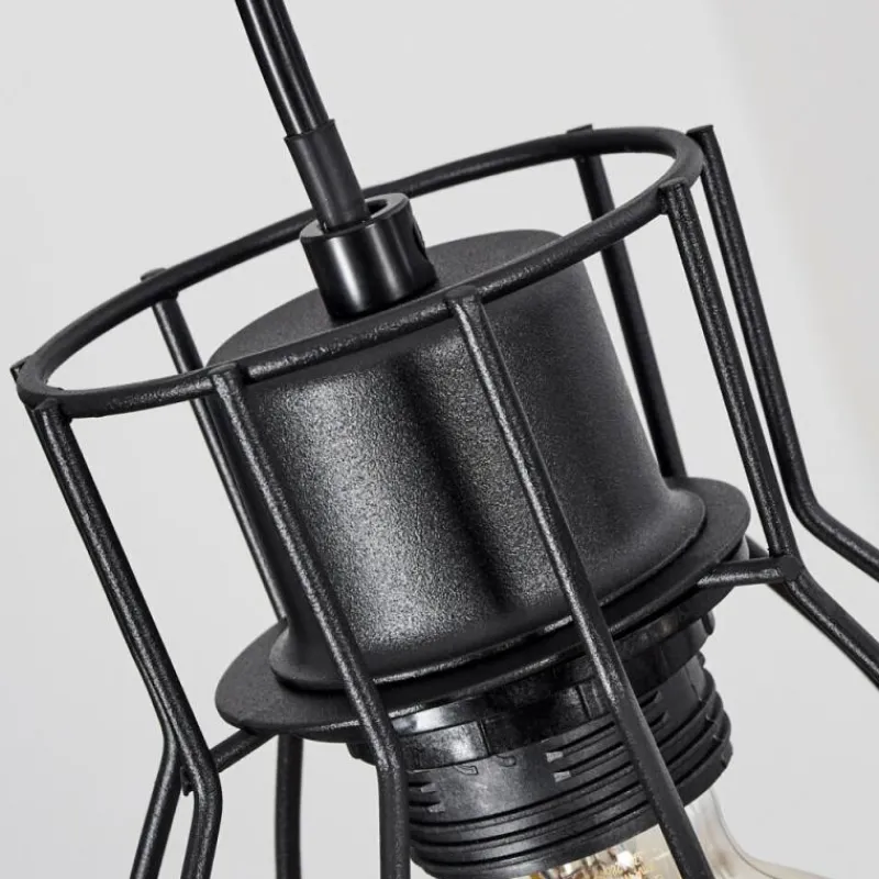 Luminaires Scandinaves-hofstein Suspension Gondo Écru, Noir, 3 lumières