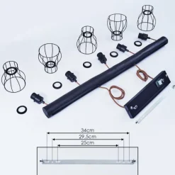 Luminaires Scandinaves-hofstein Suspension Gondo Noir, 5 lumières