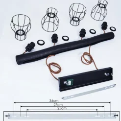 Luminaires Scandinaves-hofstein Suspension Gondo Noir, 4 lumières