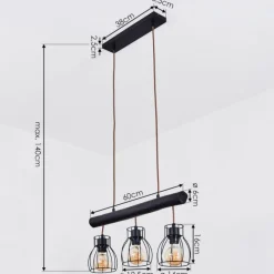 Luminaires Scandinaves-hofstein Suspension Gondo Noir, 3 lumières