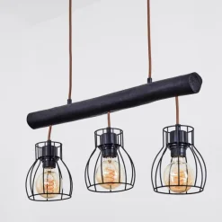 Luminaires Scandinaves-hofstein Suspension Gondo Noir, 3 lumières