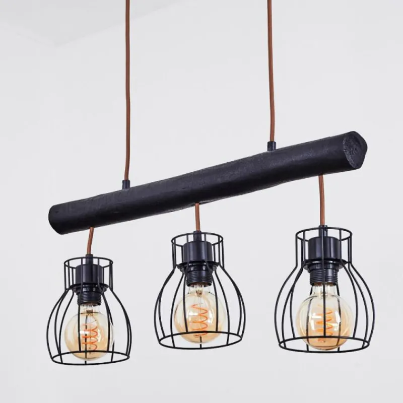 Luminaires Scandinaves-hofstein Suspension Gondo Noir, 3 lumières
