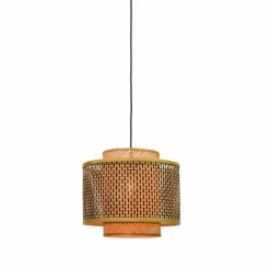 Style Boho-Chic-Good & Mojo Suspension BHUTAN Noir, 1 lumière