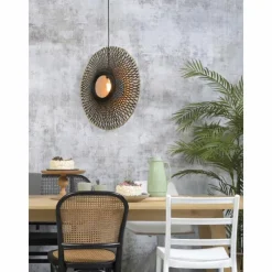 Style Boho-Chic-Good & Mojo Suspension Kalimantan Noir, 1 lumière