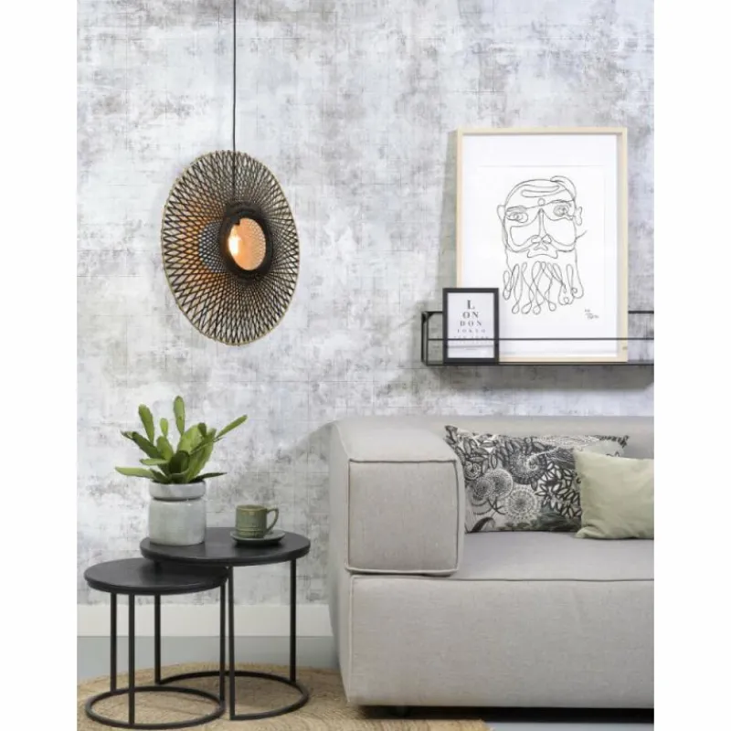 Style Boho-Chic-Good & Mojo Suspension Kalimantan Noir, 1 lumière