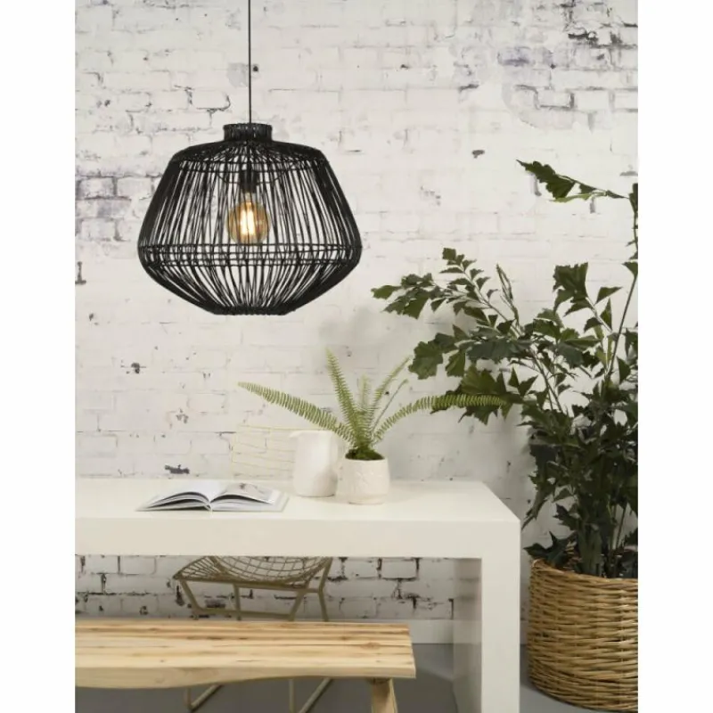 Style Boho-Chic-Good & Mojo Suspension MADAGASCAR Noir, 1 lumière