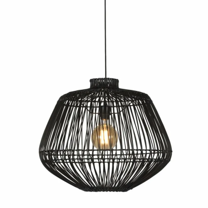 Style Boho-Chic-Good & Mojo Suspension MADAGASCAR Noir, 1 lumière