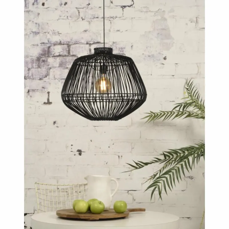 Style Boho-Chic-Good & Mojo Suspension MADAGASCAR Noir, 1 lumière