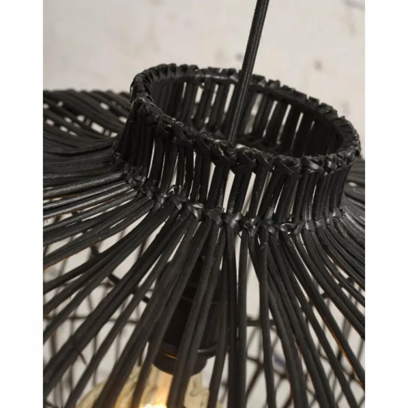 Style Boho-Chic-Good & Mojo Suspension MADAGASCAR Noir, 1 lumière