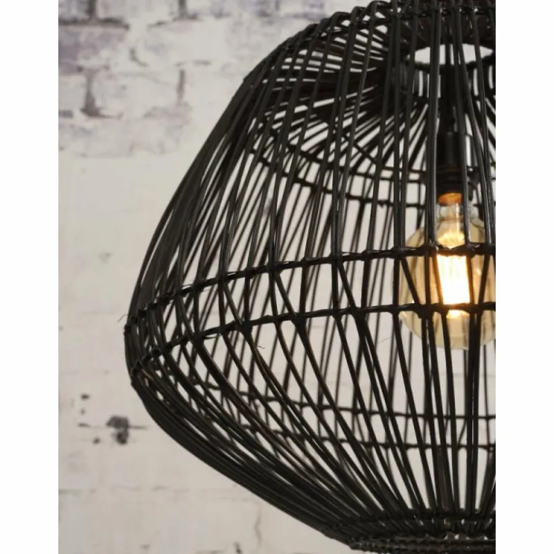 Style Boho-Chic-Good & Mojo Suspension MADAGASCAR Noir, 1 lumière