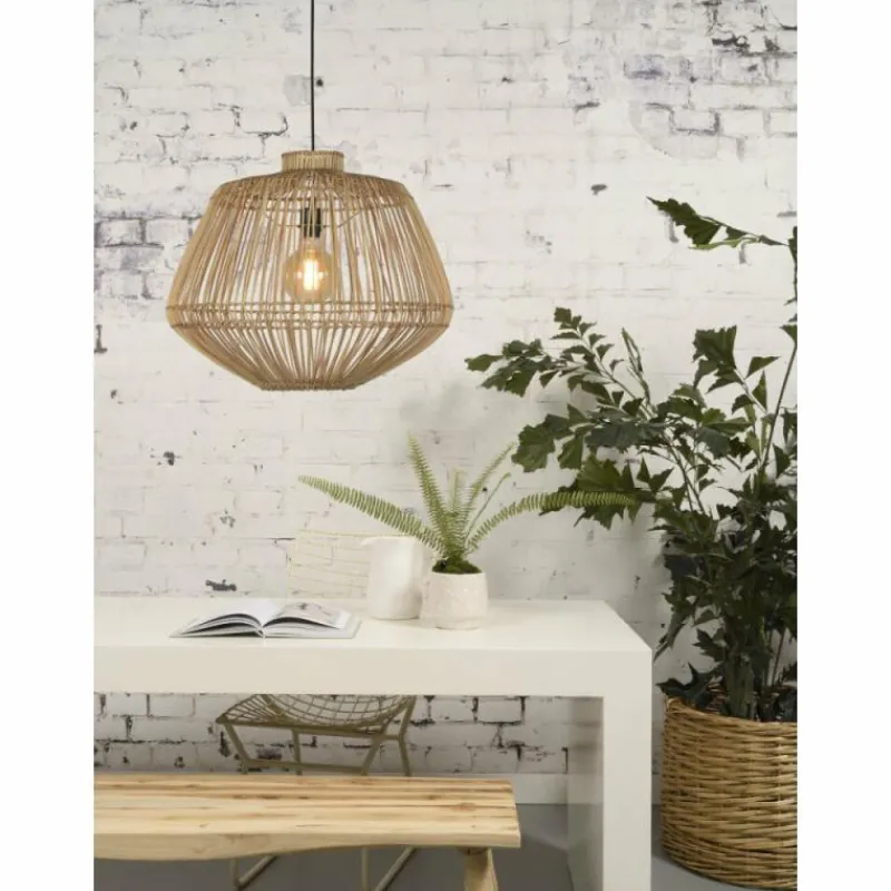 Style Boho-Chic-Good & Mojo Suspension MADAGASCAR Noir, 1 lumière