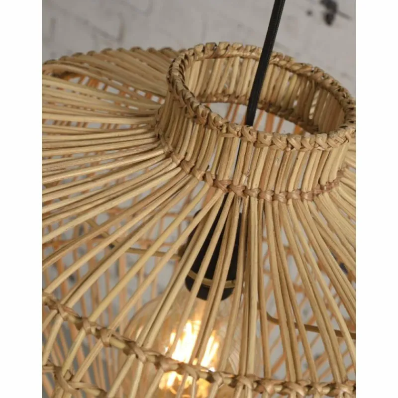 Style Boho-Chic-Good & Mojo Suspension MADAGASCAR Noir, 1 lumière