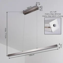 hofstein Suspension Goun LED Nickel mat, 2 lumières